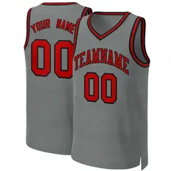Dark Gray Red-Black Classic Basketball Jersey 1