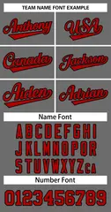 Dark Gray Red-Black Classic Basketball Jersey 3
