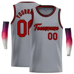 Dark Gray Red-Black Classic Casual Basketball Jersey 1