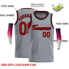 Dark Gray Red-Black Classic Casual Basketball Jersey 2