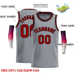 Dark Gray Red-Black Classic Casual Basketball Jersey 2