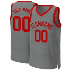 Dark Gray Red Classic Basketball Jersey 1