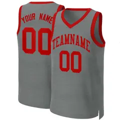 Dark Gray Red Classic Basketball Jersey