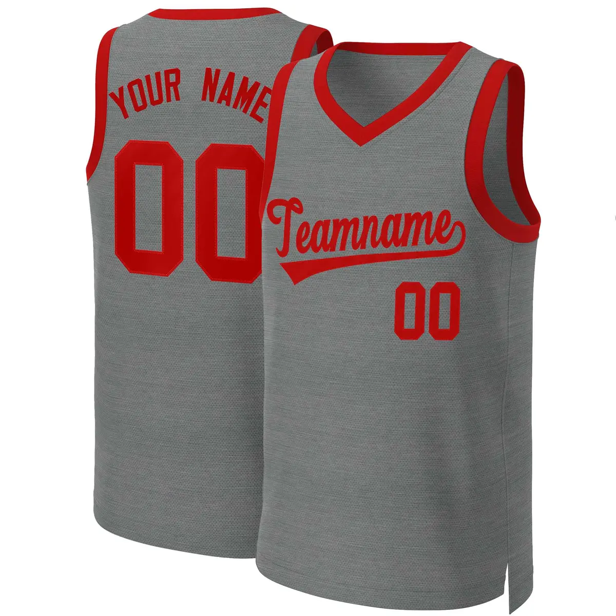 Dark Gray Red Classic Basketball Jersey