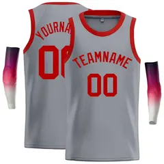 Dark Gray Red Classic Casual Basketball Jersey