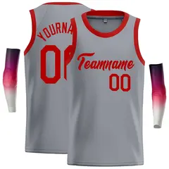 Dark Gray Red Classic Casual Basketball Jersey 1