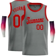 Dark Gray Red Classic Casual Basketball Jersey