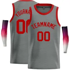 Dark Gray Red Classic Casual Basketball Jersey