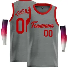 Dark Gray Red Classic Casual Basketball Jersey