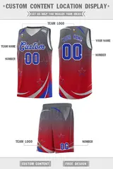 Dark Gray Red Gradient Star Graffiti Basketball Jersey 2
