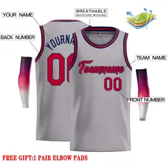 Dark Gray Red-Navy Classic Casual Basketball Jersey 2