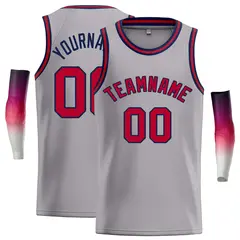 Dark Gray Red-Navy Classic Casual Basketball Jersey
