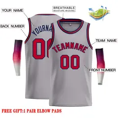Dark Gray Red-Navy Classic Casual Basketball Jersey 2