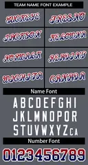 Dark Gray Red Navy-White Stripe Gradient Baseball Jersey 3