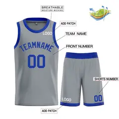 Dark Gray Royal Classic Bull Sets Basketball Jersey 3