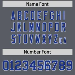 Dark Gray Royal Football Jersey with Sleeve Stripes 4
