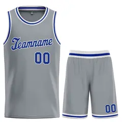 Dark Gray Royal-White Classic Basketball Jersey