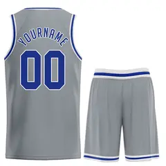 Dark Gray Royal-White Classic Basketball Jersey 2