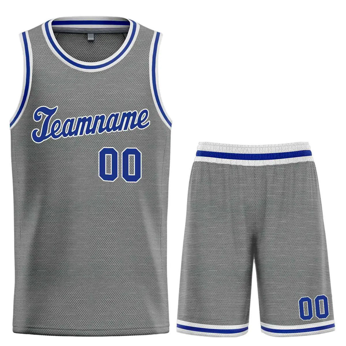 Dark Gray Royal-White Classic Basketball Jersey