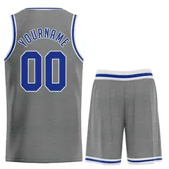 Dark Gray Royal-White Classic Basketball Jersey 2
