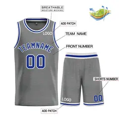 Dark Gray Royal-White Classic Bull Sets Basketball Jersey 3