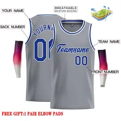Dark Gray Royal-White Classic Casual Basketball Jersey 2