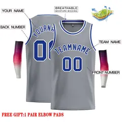 Dark Gray Royal-White Classic Casual Basketball Jersey 2