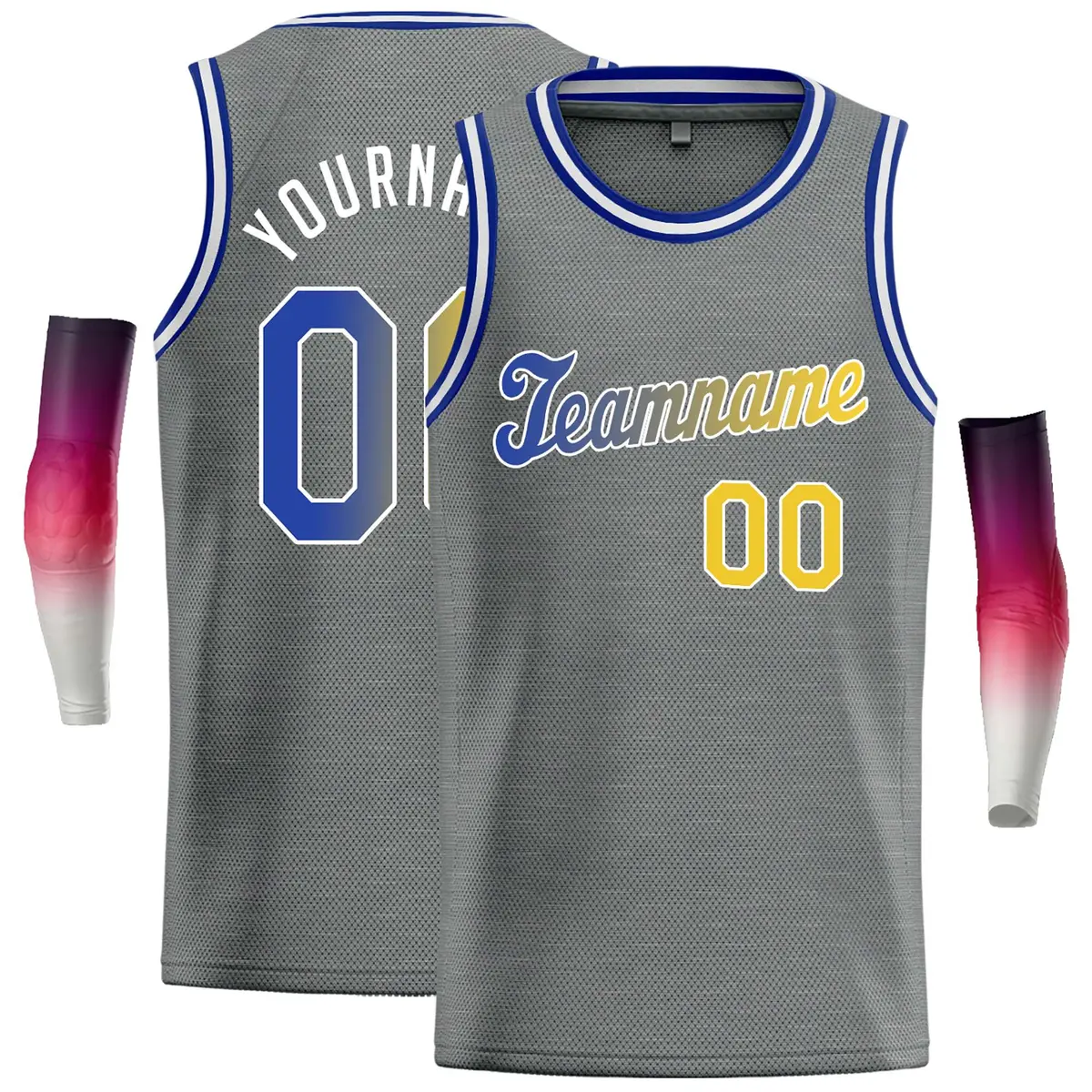 Dark Gray Royal-White Classic Casual Basketball Jersey