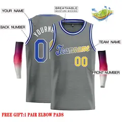 Dark Gray Royal-White Classic Casual Basketball Jersey 2