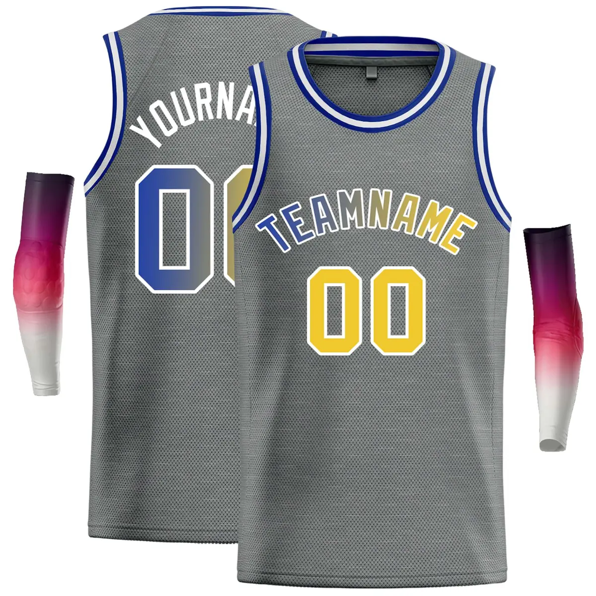Dark Gray Royal-White Classic Casual Basketball Jersey