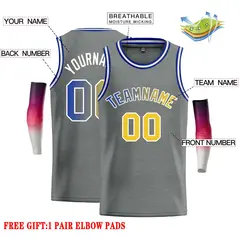 Dark Gray Royal-White Classic Casual Basketball Jersey 2