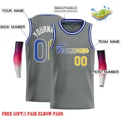 Dark Gray Royal-White Classic Casual Basketball Jersey 2