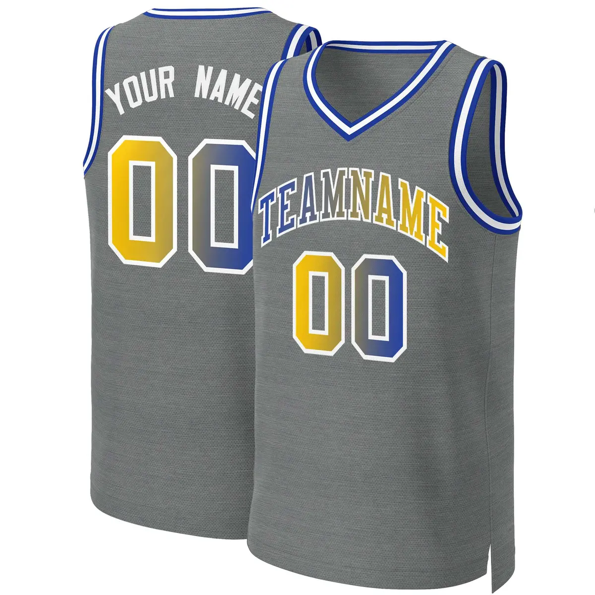 Dark Gray Royal-White Classic Gradient Basketball Jersey