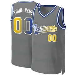 Dark Gray Royal-White Classic Gradient Basketball Jersey