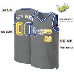 Dark Gray Royal-White Classic Gradient Basketball Jersey 2
