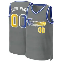 Dark Gray Royal-White Classic Gradient Basketball Jersey 1