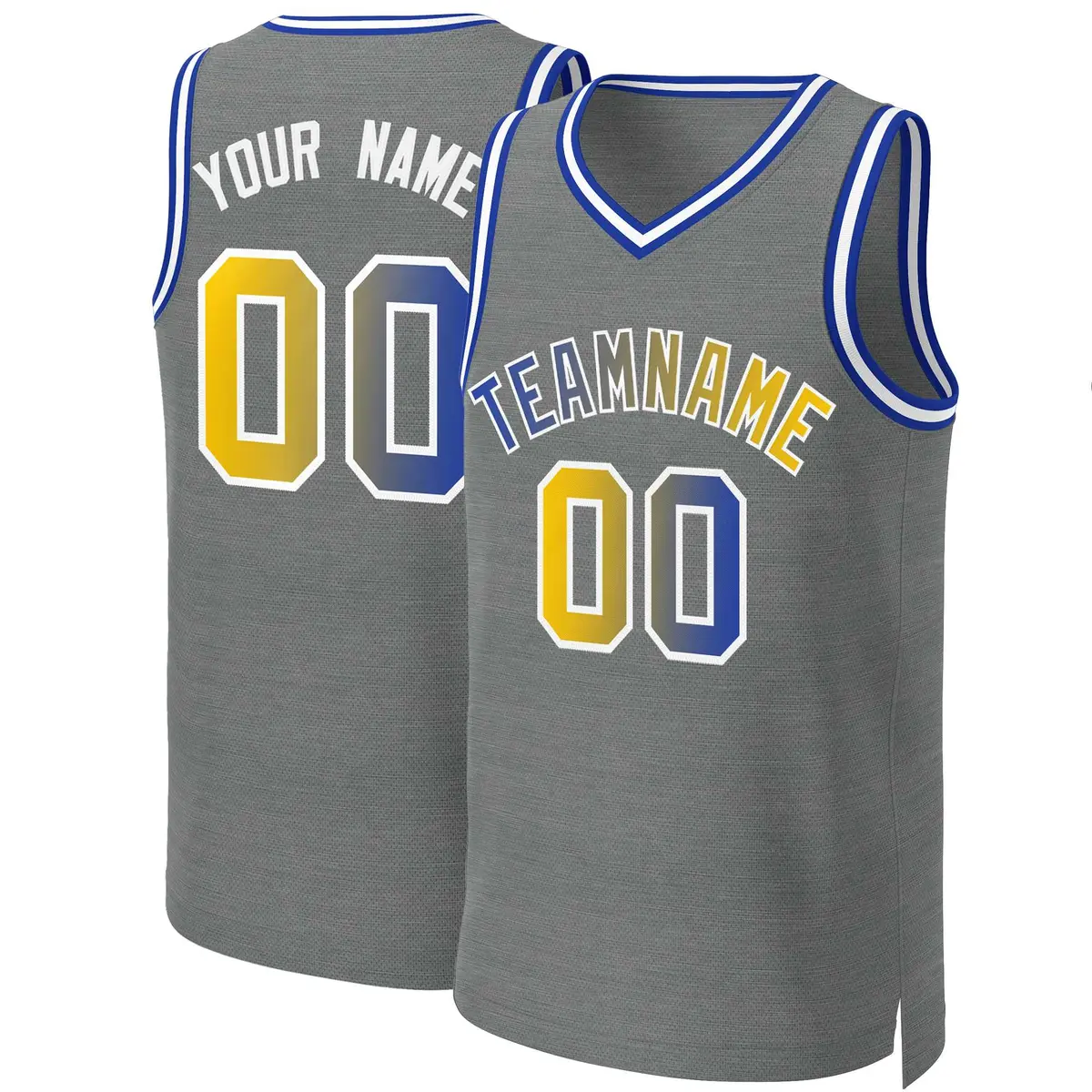 Dark Gray Royal-White Classic Gradient Basketball Jersey