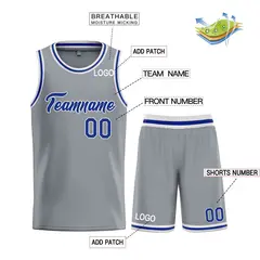 Dark Gray Royal-White Heal Basketball Jersey Uniform Set 3
