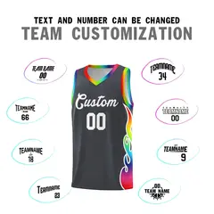 Dark Gray Side Flame Basketball Jersey for Teams 4