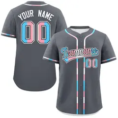 Dark Gray Transgender Pride Month Classic Baseball Jersey 1