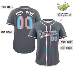 Dark Gray Transgender Pride Month Classic Baseball Jersey 2