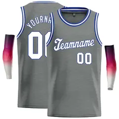 Dark Gray White-Blue Classic Casual Basketball Jersey 1