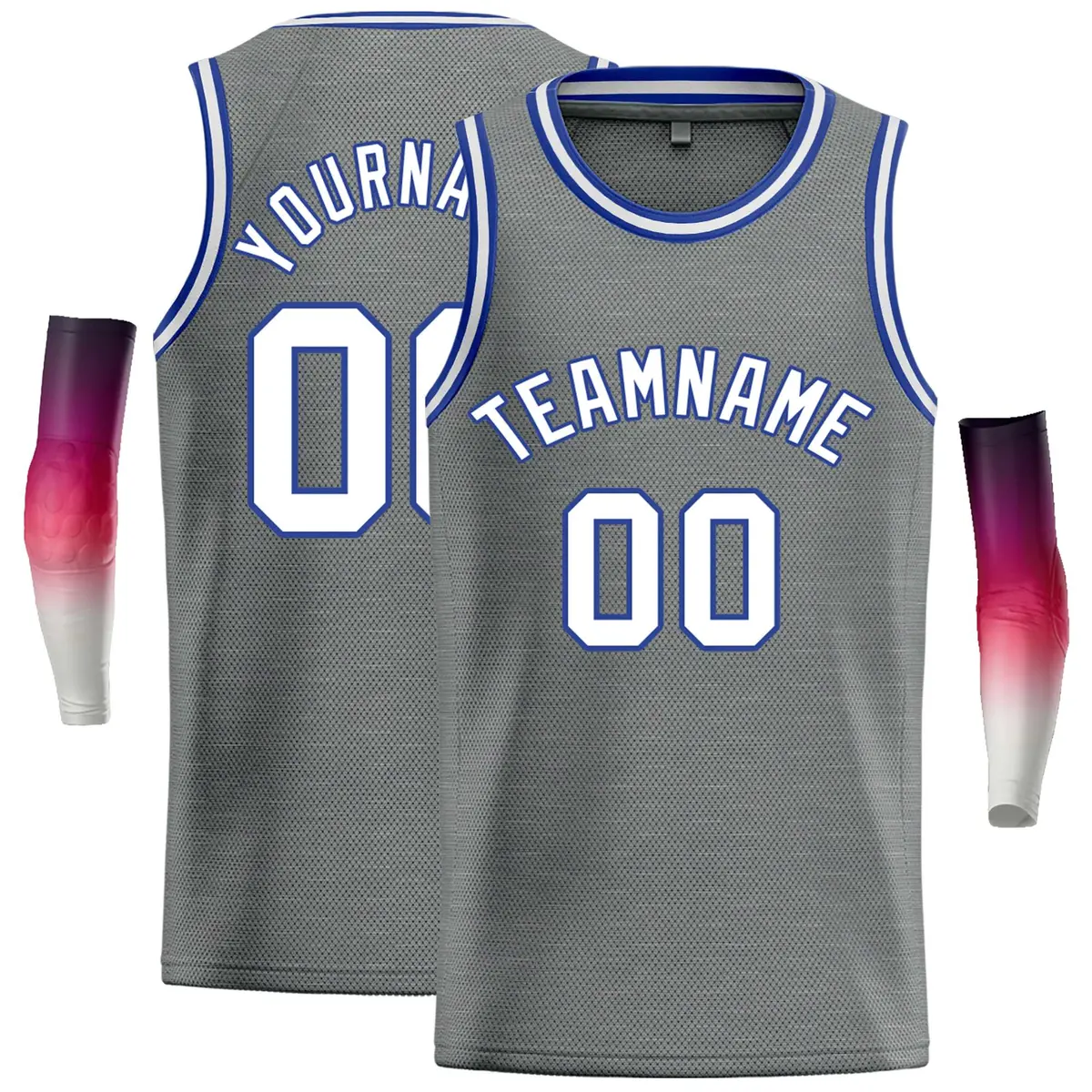Dark Gray White-Blue Classic Casual Basketball Jersey