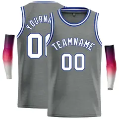 Dark Gray White-Blue Classic Casual Basketball Jersey