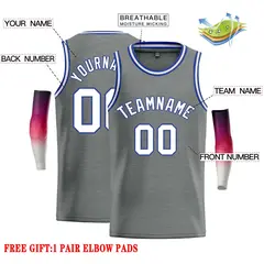 Dark Gray White-Blue Classic Casual Basketball Jersey 2