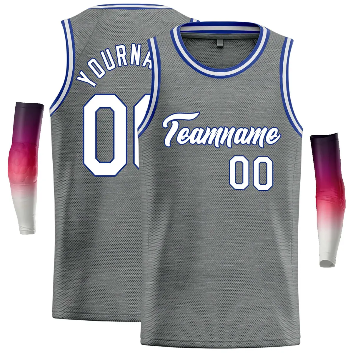 Dark Gray White-Blue Classic Casual Basketball Jersey