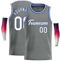 Dark Gray White-Blue Classic Casual Basketball Jersey