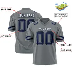 Dark Gray White-Navy Classic Authentic Football Jersey 2