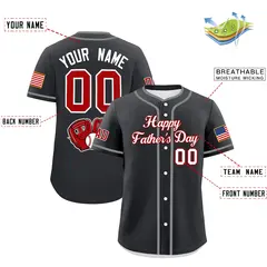 Dark Gray White Red Father's Day Classic Baseball Jersey 2