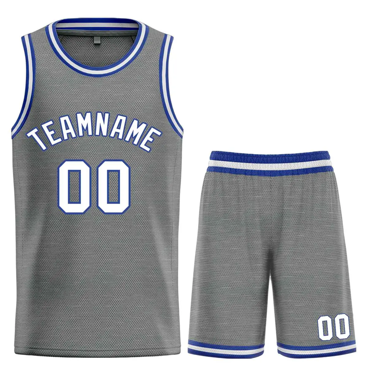 Dark Gray White-Royal Classic Bull Sets Basketball Jersey